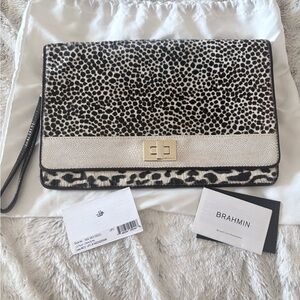 Brahmin Lily Pouch Clutch/Wristlet in the Creme Surrey color - EUC